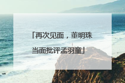 再次见面，董明珠当面批评孟羽童