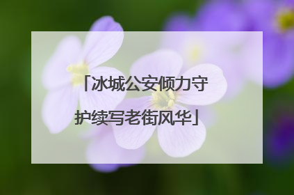冰城公安倾力守护续写老街风华