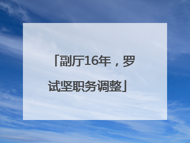 副厅16年，罗试坚职务调整