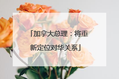 加拿大总理：将重新定位对华关系