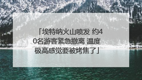 埃特纳火山喷发 约40名游客紧急撤离 温度极高感觉要被烤焦了