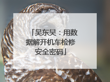 吴东昊：用数据解开机车检修安全密码