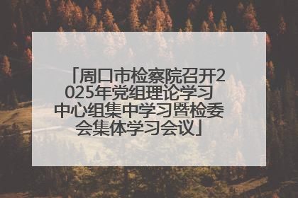 周口市检察院召开2025年党组理论学习中心组集中学习暨检委会集体学习会议