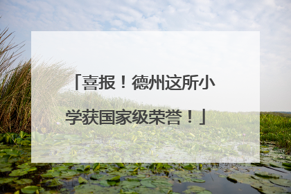 喜报！德州这所小学获国家级荣誉！