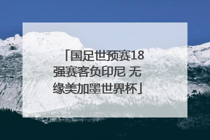 国足世预赛18强赛客负印尼 无缘美加墨世界杯