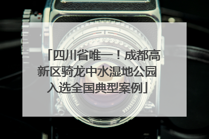 四川省唯一！成都高新区骑龙中水湿地公园入选全国典型案例