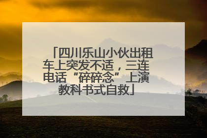 四川乐山小伙出租车上突发不适，三连电话“碎碎念”上演教科书式自救