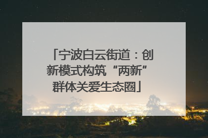 宁波白云街道：创新模式构筑“两新”群体关爱生态圈