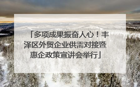 多项成果振奋人心！丰泽区外贸企业供需对接暨惠企政策宣讲会举行