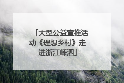 大型公益宣推活动《理想乡村》走进浙江嵊泗
