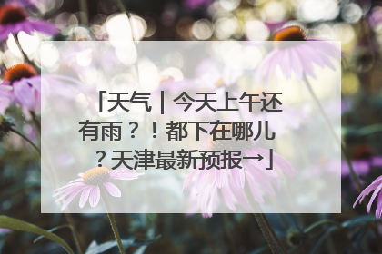天气｜今天上午还有雨？！都下在哪儿？天津最新预报→
