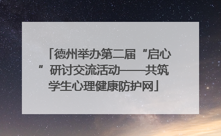 德州举办第二届“启心”研讨交流活动——共筑学生心理健康防护网