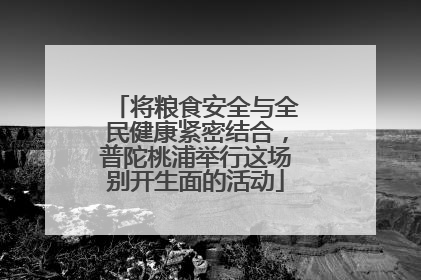 将粮食安全与全民健康紧密结合，普陀桃浦举行这场别开生面的活动