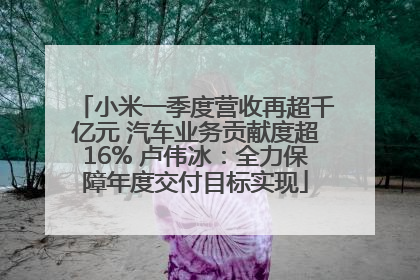 小米一季度营收再超千亿元 汽车业务贡献度超16% 卢伟冰：全力保障年度交付目标实现