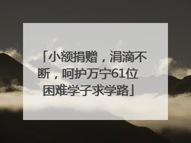 小额捐赠，涓滴不断，呵护万宁61位困难学子求学路