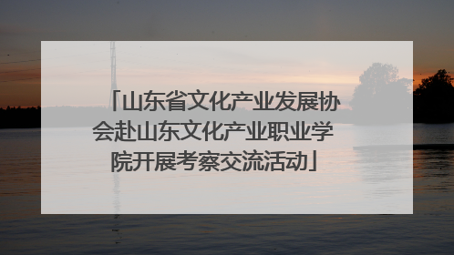 山东省文化产业发展协会赴山东文化产业职业学院开展考察交流活动