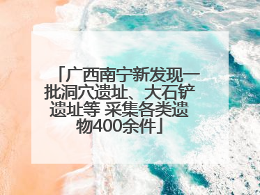 广西南宁新发现一批洞穴遗址、大石铲遗址等 采集各类遗物400余件
