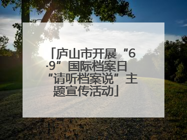 庐山市开展“6·9”国际档案日“请听档案说”主题宣传活动