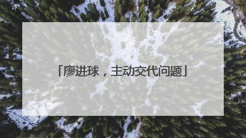 廖进球，主动交代问题