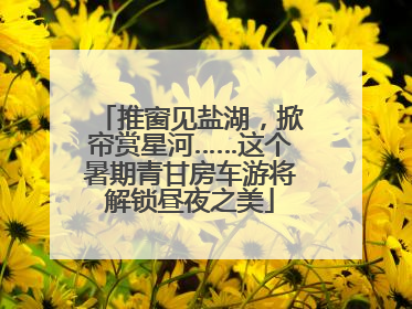 推窗见盐湖，掀帘赏星河……这个暑期青甘房车游将解锁昼夜之美