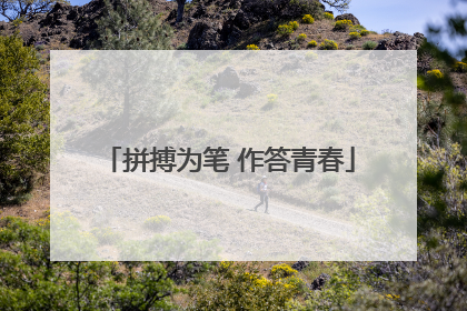 拼搏为笔 作答青春