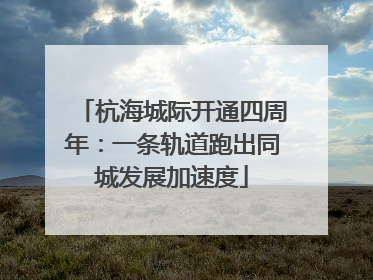 杭海城际开通四周年：一条轨道跑出同城发展加速度