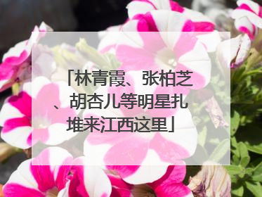 林青霞、张柏芝、胡杏儿等明星扎堆来江西这里