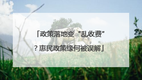 政策落地变“乱收费”？惠民政策缘何被误解