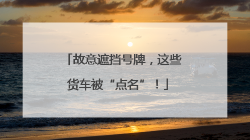 故意遮挡号牌，这些货车被“点名”！