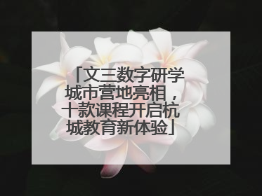 文三数字研学城市营地亮相，十款课程开启杭城教育新体验