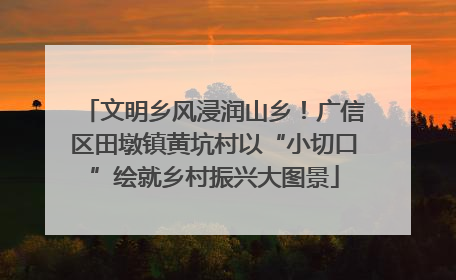 文明乡风浸润山乡！广信区田墩镇黄坑村以“小切口”绘就乡村振兴大图景