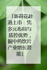 新荷花赴港上市：凭多元布局与质控优势，掘中药饮片产业增长潜能