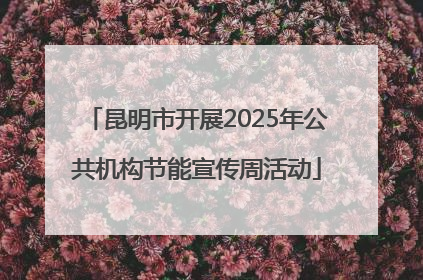 昆明市开展2025年公共机构节能宣传周活动