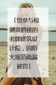 曾参与检测黄鹤楼的老牌建筑设计院，因防火规范疏漏被罚