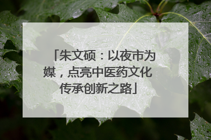 朱文硕：以夜市为媒，点亮中医药文化传承创新之路
