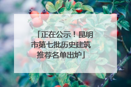 正在公示！昆明市第七批历史建筑推荐名单出炉