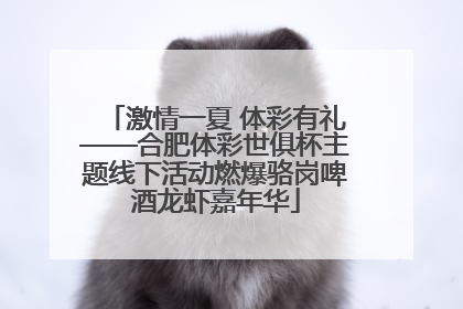 激情一夏 体彩有礼——合肥体彩世俱杯主题线下活动燃爆骆岗啤酒龙虾嘉年华