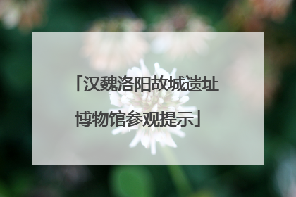 汉魏洛阳故城遗址博物馆参观提示