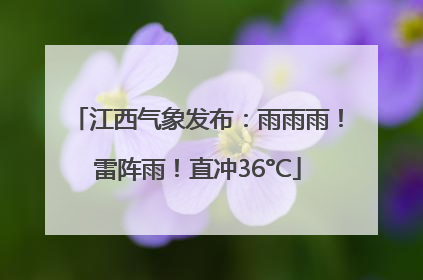 江西气象发布：雨雨雨！雷阵雨！直冲36°C