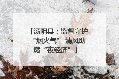 汤阴县：监督守护“烟火气” 清风助燃“夜经济”