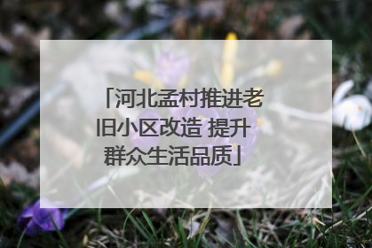 河北孟村推进老旧小区改造 提升群众生活品质