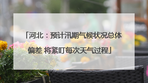 河北：预计汛期气候状况总体偏差 将紧盯每次天气过程