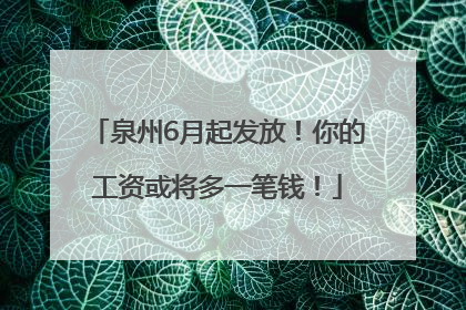 泉州6月起发放！你的工资或将多一笔钱！