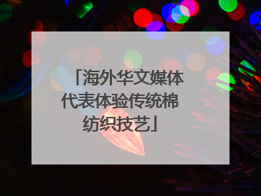 海外华文媒体代表体验传统棉纺织技艺