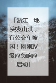 浙江一地突发山洪，有公交车被困！刚刚Ⅳ级应急响应启动