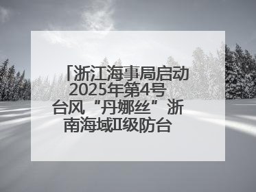 浙江海事局启动2025年第4号台风“丹娜丝”浙南海域II级防台应急响应