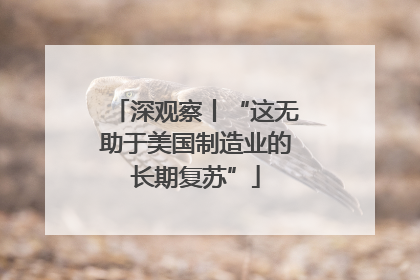 深观察丨“这无助于美国制造业的长期复苏”