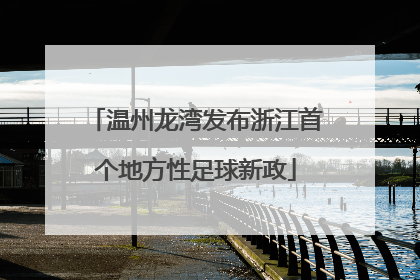 温州龙湾发布浙江首个地方性足球新政