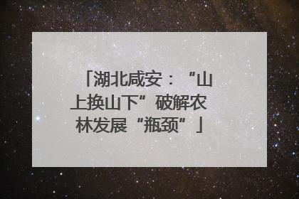 湖北咸安：“山上换山下”破解农林发展“瓶颈”