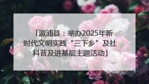 溆浦县：举办2025年新时代文明实践“三下乡”及社科普及进基层主题活动